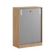 Origpic da — Småland Skjutdörrskåp ek med sockel – Bredd 80 cm x Höjd 115,5 cm, Vit, grå eller ek. Från: