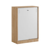 Origpic db d f — Småland Skjutdörrskåp ek med sockel – Bredd 80 cm x Höjd 115,5 cm, Vit, grå eller ek. Från: