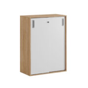 Origpic f e — Småland Skjutdörrskåp – Bredd 80 cm x Höjd 107,5 cm, Vit, grå eller ek. Från: