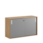 Origpic bd — Småland Skjutdörrskåp ek – Bredd 120 cm x Höjd 72 cm, Vit, grå eller ek. Från: