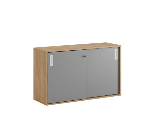 Origpic bd — Småland Skjutdörrskåp ek – Bredd 120 cm x Höjd 72 cm, Vit, grå eller ek. Från: