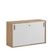 Origpic bbee — Småland Skjutdörrskåp ek – Bredd 120 cm x Höjd 72 cm, Vit, grå eller ek. Från: