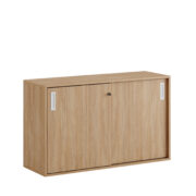 Origpic — Småland Skjutdörrskåp ek – Bredd 120 cm x Höjd 72 cm, Vit, grå eller ek. Från: