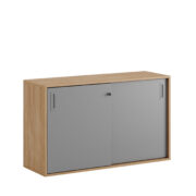 Origpic db — Småland Skjutdörrskåp ek – Bredd 120 cm x Höjd 72 cm, Vit, grå eller ek. Från: