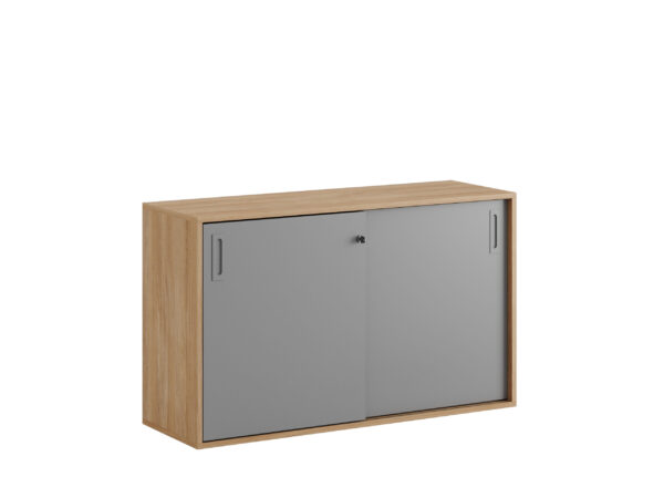 Origpic db — Småland Skjutdörrskåp ek – Bredd 120 cm x Höjd 72 cm, Vit, grå eller ek. Från: