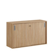 Origpic d d — Småland Skjutdörrskåp ek – Bredd 120 cm x Höjd 72 cm, Vit, grå eller ek. Från: