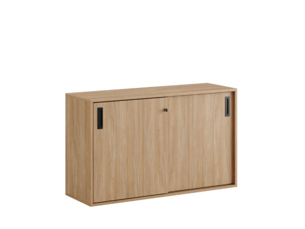 Origpic ddbf — Småland Skjutdörrskåp ek – Bredd 120 cm x Höjd 72 cm, Vit, grå eller ek. Från: