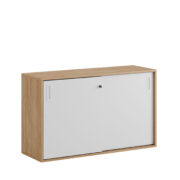 Origpic ee f — Småland Skjutdörrskåp ek – Bredd 120 cm x Höjd 72 cm, Vit, grå eller ek. Från: