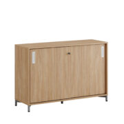 Origpic be — Småland Skjutdörrskåp ek med metallfötter – Bredd 120 cm x Höjd 80 cm, Vit, grå eller ek. Från: