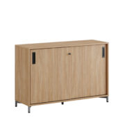 Origpic e — Småland Skjutdörrskåp ek med metallfötter – Bredd 120 cm x Höjd 80 cm, Vit, grå eller ek. Från: