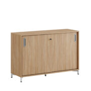 Origpic cd d — Småland Skjutdörrskåp ek med metallfötter – Bredd 120 cm x Höjd 80 cm, Vit, grå eller ek. Från: