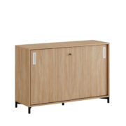 Origpic d cff — Småland Skjutdörrskåp ek med metallfötter – Bredd 120 cm x Höjd 80 cm, Vit, grå eller ek. Från