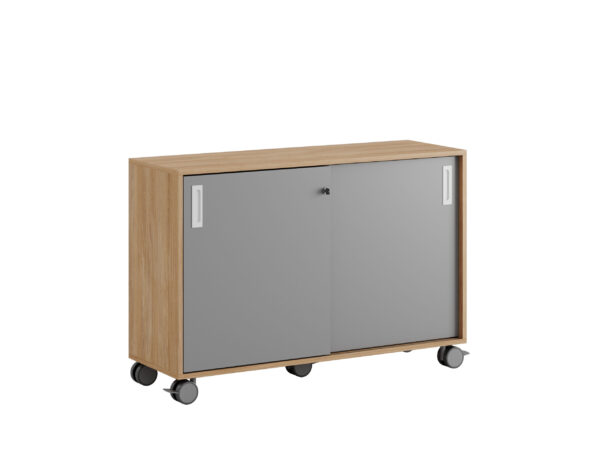 Origpic bdbd — Småland Skjutdörrskåp ek med hjul – 120×81 cm