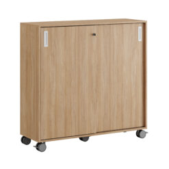 Origpic a cb — Småland Skjutdörrskåp ek med hjul – 120×116 cm