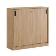 Origpic — Småland skjutdörrskåp ek med sockel – Bredd 120 cm x Höjd 115,5 cm, Vit, grå eller ek. Från: