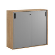 Origpic f — Småland Skjutdörrskåp ek – Bredd 120 cm x Höjd 107,5 cm, Vit, grå eller ek. Från: