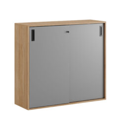 Origpic f — Småland Skjutdörrskåp ek – Bredd 120 cm x Höjd 107,5 cm, Vit, grå eller ek. Från: