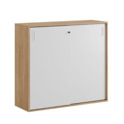 Origpic ad — Småland Skjutdörrskåp ek – Bredd 120 cm x Höjd 107,5 cm, Vit, grå eller ek. Från: