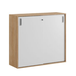 Origpic d — Småland Skjutdörrskåp ek – Bredd 120 cm x Höjd 107,5 cm, Vit, grå eller ek. Från:
