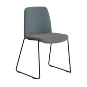 Origpic e e b — Choice – Tygklädd stapelbar stol med svarta medar