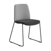 Origpic a e — Choice – Tygklädd stapelbar stol med svarta medar