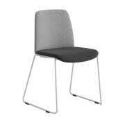 Origpic c — Choice – Tygklädd stapelbar stol med vita medar