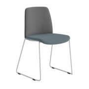 Origpic a — Choice – Tygklädd stapelbar stol med vita medar