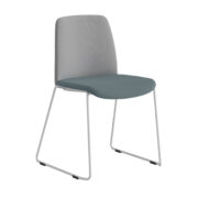 Origpic ca — Choice – Tygklädd stapelbar stol med vita medar