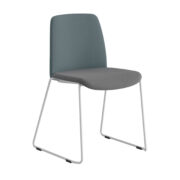 Origpic d e — Choice – Tygklädd stapelbar stol med vita medar