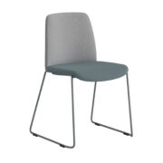 Origpic def — Choice – Tygklädd stapelbar stol med silvergrå medar