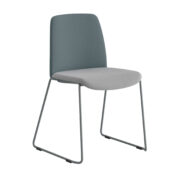 Origpic bd — Choice – Tygklädd stapelbar stol med silvergrå medar