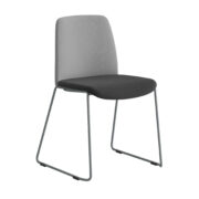 Origpic — Choice – Tygklädd stapelbar stol med silvergrå medar