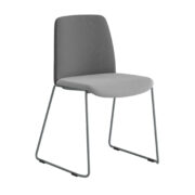 Origpic c — Choice – Tygklädd stapelbar stol med silvergrå medar