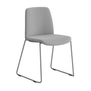 Origpic c a — Choice – Tygklädd stapelbar stol med silvergrå medar