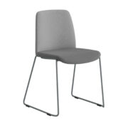 Origpic — Choice – Tygklädd stapelbar stol med silvergrå medar