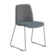 Origpic b fc — Choice – Tygklädd stapelbar stol med silvergrå medar