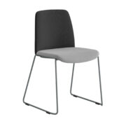 Origpic fd — Choice – Tygklädd stapelbar stol med silvergrå medar