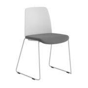 Origpic d — Choice – Stol med tygsits, plastrygg och vita medar