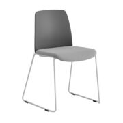 Origpic d c — Choice – Stol med tygsits, plastrygg och vita medar