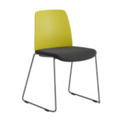 Origpic — Choice – Stol med tygsits, plastrygg och silvergrå medar