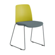 Origpic — Choice – Stol med tygsits, plastrygg och silvergrå medar