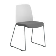 Origpic d — Choice – Stol med tygsits, plastrygg och silvergrå medar