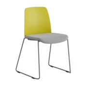 Origpic fd — Choice – Stol med tygsits, plastrygg och silvergrå medar