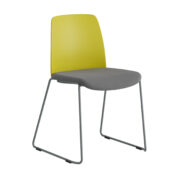 Origpic cd e — Choice – Stol med tygsits, plastrygg och silvergrå medar