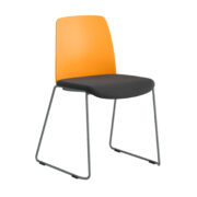 Origpic fc ee — Choice – Stol med tygsits, plastrygg och silvergrå medar