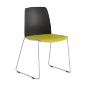 Origpic — Choice – Stapelbar stol med sits och rygg i plast och vita medar