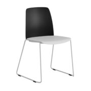 Origpic afd — Choice – Stapelbar stol med sits och rygg i plast och vita medar