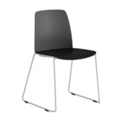 Origpic c — Choice – Stapelbar stol med sits och rygg i plast och vita medar