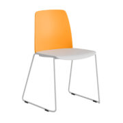 Origpic b c — Choice – Stapelbar stol med sits och rygg i plast och vita medar