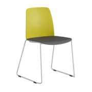 Origpic b f c — Choice – Stapelbar stol med sits och rygg i plast och vita medar